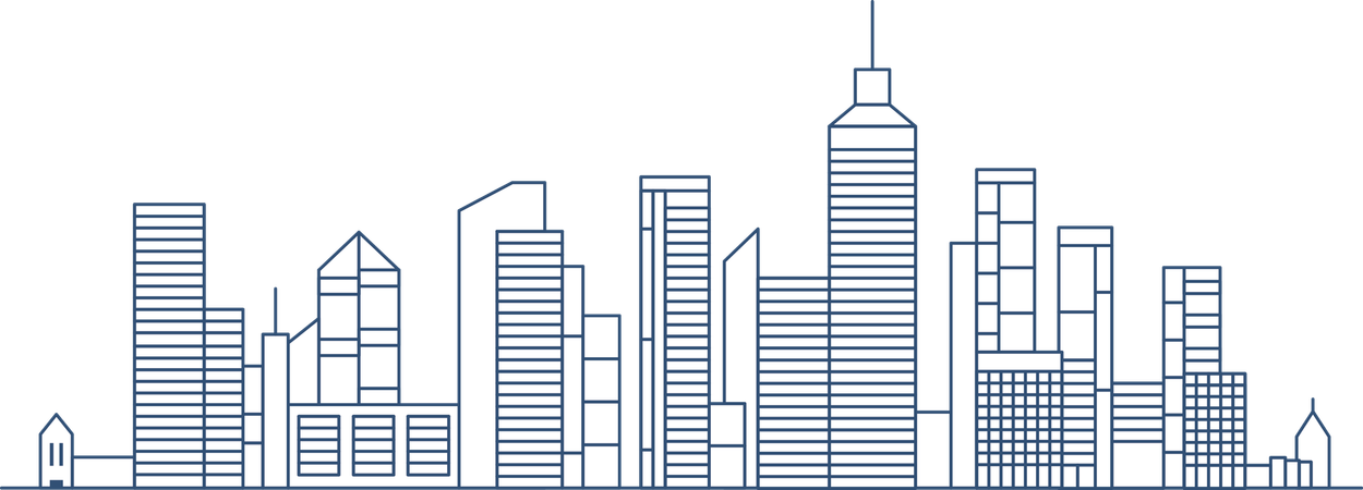 Arranha-céus da cidade Construindo paisagens na cidade  Ilustração