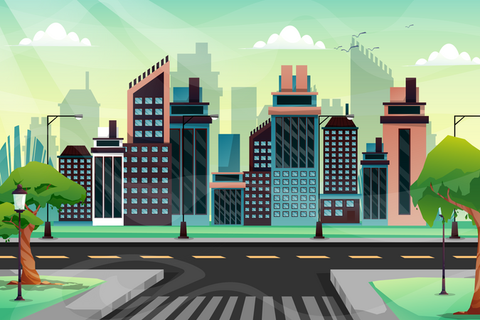 Paisagem urbana  Ilustração