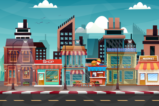 Paisagem urbana  Ilustração