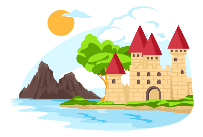 Paisaje del castillo  Ilustración