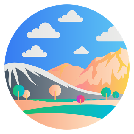 Paisaje de montaña  Ilustración