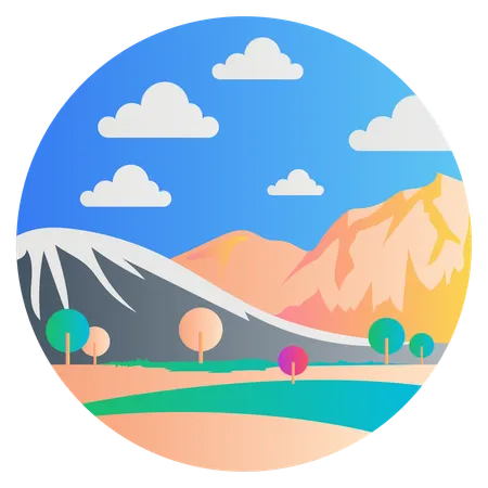 Paisaje de montaña  Ilustración