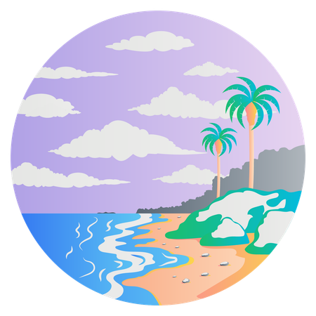 Paisaje de playa  Ilustración