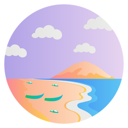 Paisaje de playa  Ilustración