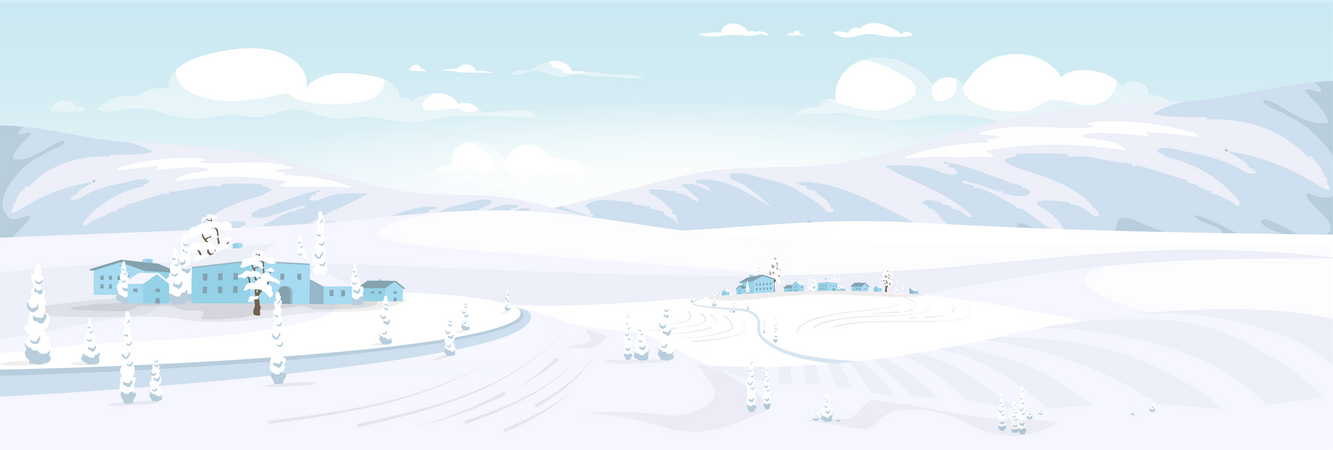 Paisaje de invierno  Ilustración