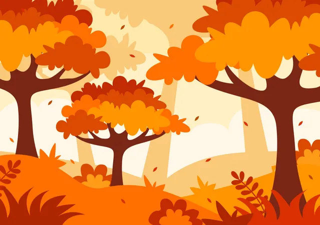 Paisaje de otoño  Ilustración