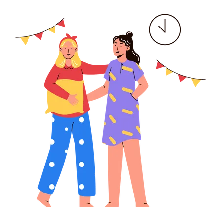 Pajama Party Illustration
