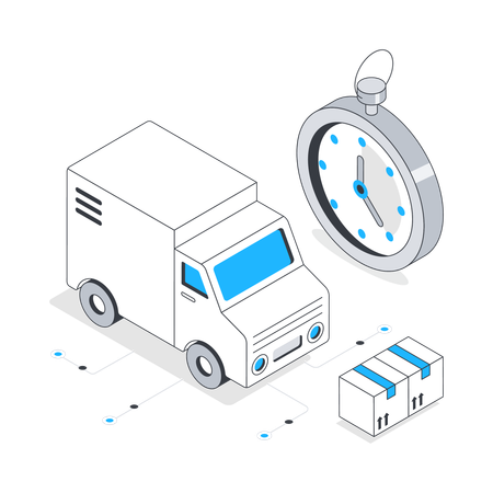 Paket zum Lieferzeitpunkt zustellen  Illustration