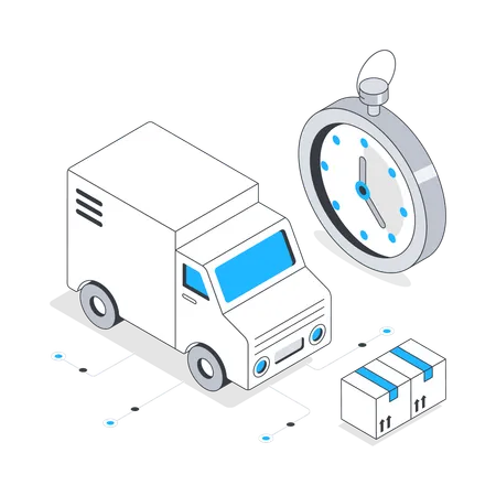 Paket zum Lieferzeitpunkt zustellen  Illustration