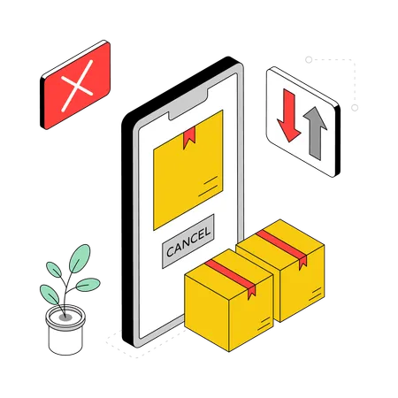 Paketrücksendung  Illustration