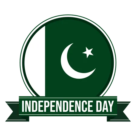 Pakistan Independence Day Badge Illustration