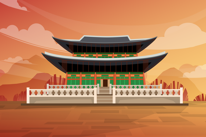 Palais Gyeongbokgung à Séoul  Illustration