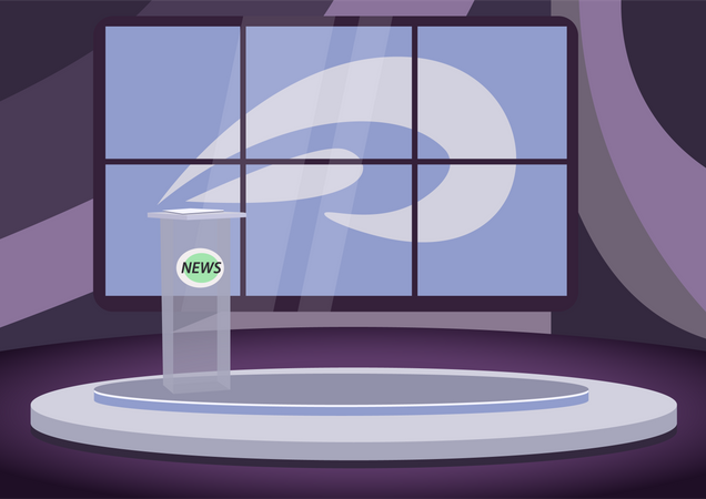 Palco de notícias vazio  Illustration