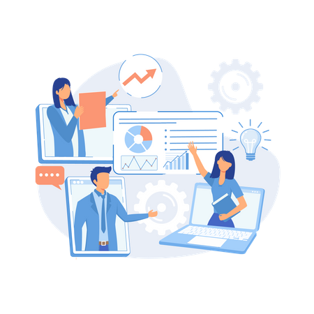 Palestras sobre tecnologia on-line  Ilustração