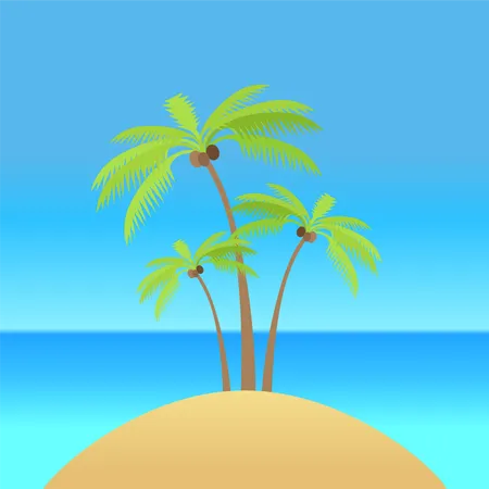 Palm Tree with Coconut  Illustration