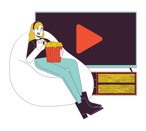 Palomitas de cine en casa  Ilustración