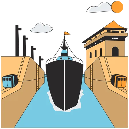 Panamá - Canal de Panamá  Ilustración
