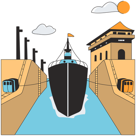 Panama - Panamakanal  Illustration