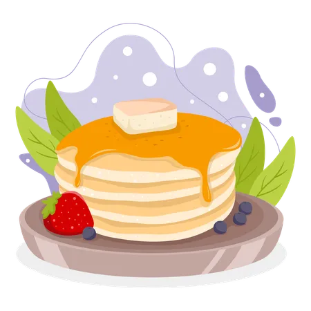 Pancake Element Vector Illustration With Food Theme Editable Vector Element Illustration