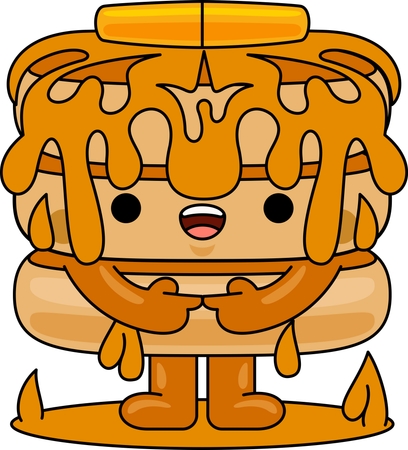 Pancake Mascot Character standing  Illustration