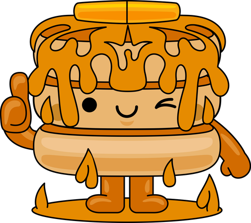 Pancake Mascot Character thumbs up  Illustration