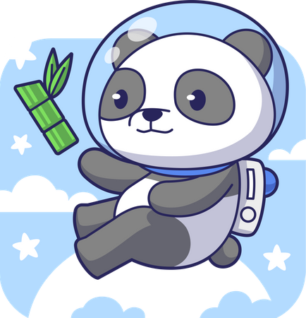 Panda Astronaut Illustration