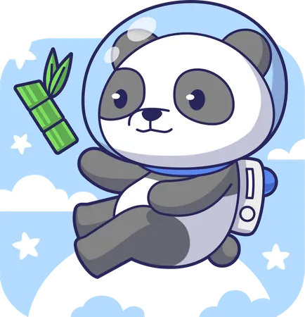 Astronauta panda  Ilustración