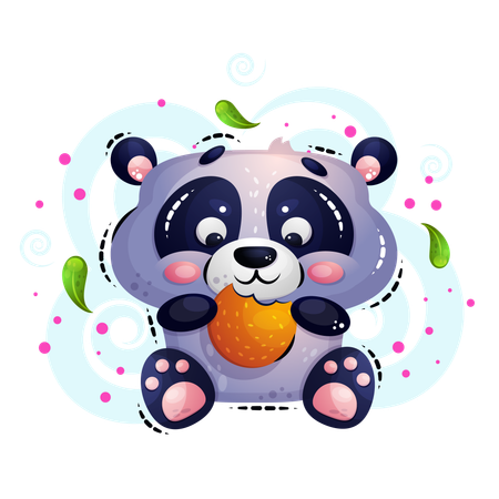 Panda come galleta  Ilustración