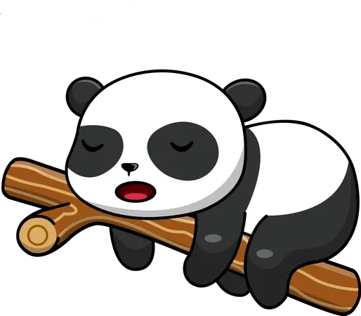 Panda dormant sur un arbre  Illustration