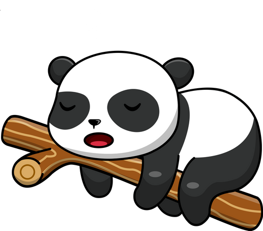 Panda dormindo na árvore  Ilustração