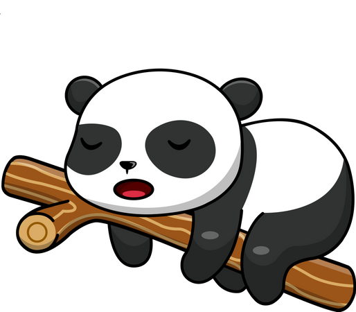 Panda durmiendo en el árbol  Ilustración