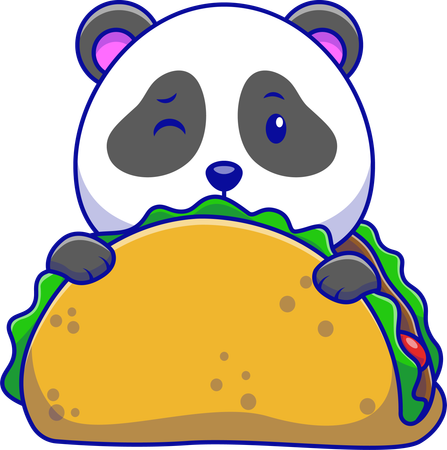 Panda escondido em um taco  Ilustração