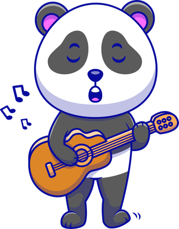 Panda jouant de la guitare  Illustration