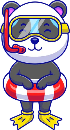 Panda portant un costume d'été  Illustration