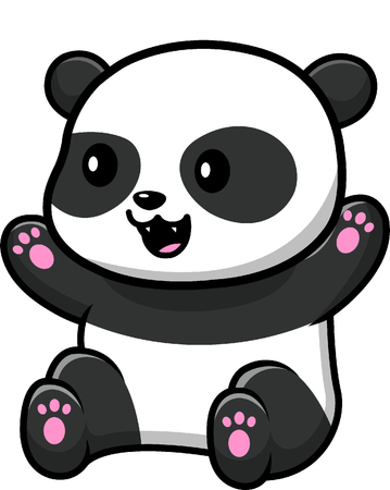 Panda sentado agitando la mano  Ilustración