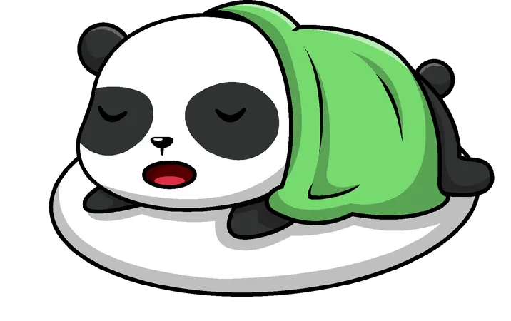 Panda Sleeping On Pillow Blanket  Illustration
