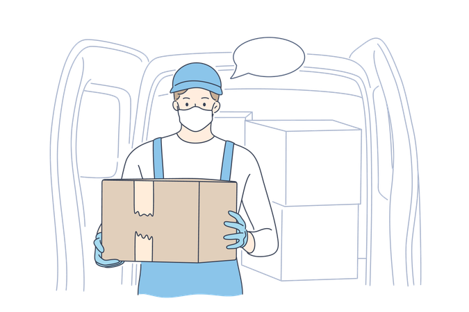Pandemic delivery service  Illustration