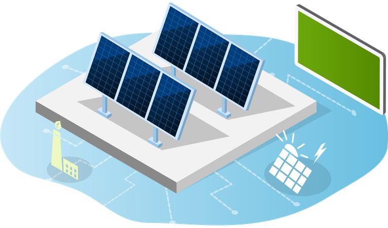 Paneele für saubere, umweltfreundliche Alternativenergie Illustration