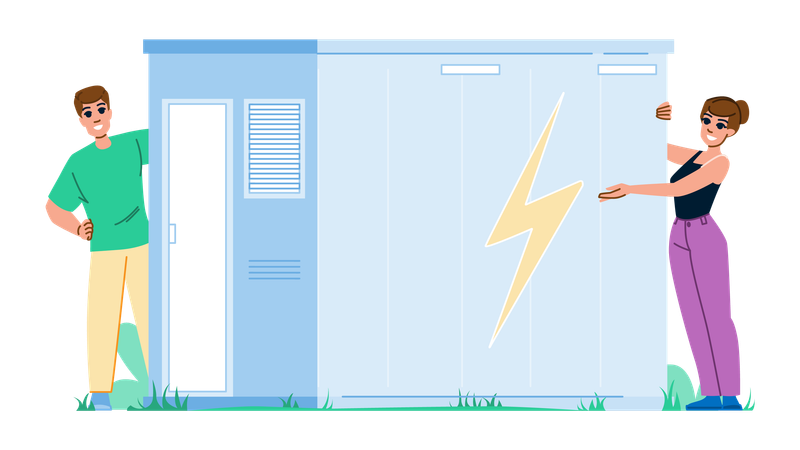 Panel renewable energy storage  Illustration