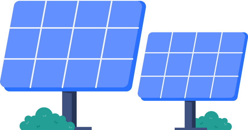Panel solar para energía renovable  Ilustración