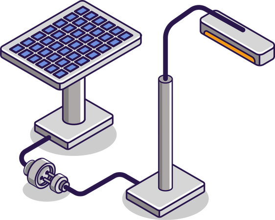 Energía eléctrica de paneles solares para el mundo.  Ilustración