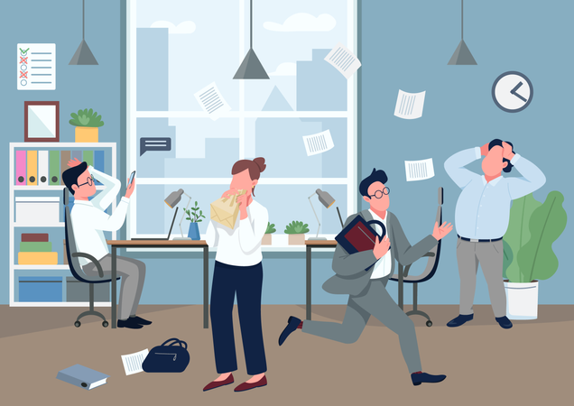 Panic in office  Illustration