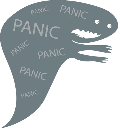 Panic Monster Flat Concept Vector Illustration Creepy Ghost Evil Demon 2 D Cartoon Characters For Web Design Panic Attack Representation Creative Idea Mental Disorder Haunting Psychosis Illustration