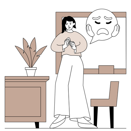 Panic woman  Illustration