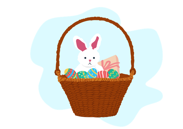 Panier et lapin  Illustration