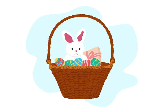 Panier et lapin  Illustration