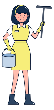 Panneau de miroir de lavage de fille  Illustration