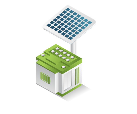 Panneau solaire avec batterie  Illustration