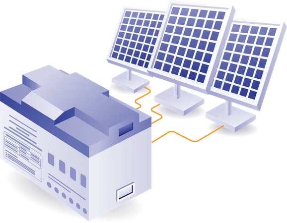 Panneau solaire avec batterie de stockage  Illustration