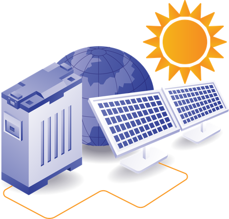 Panneau solaire écologique pour l'énergie électrique domestique  Illustration